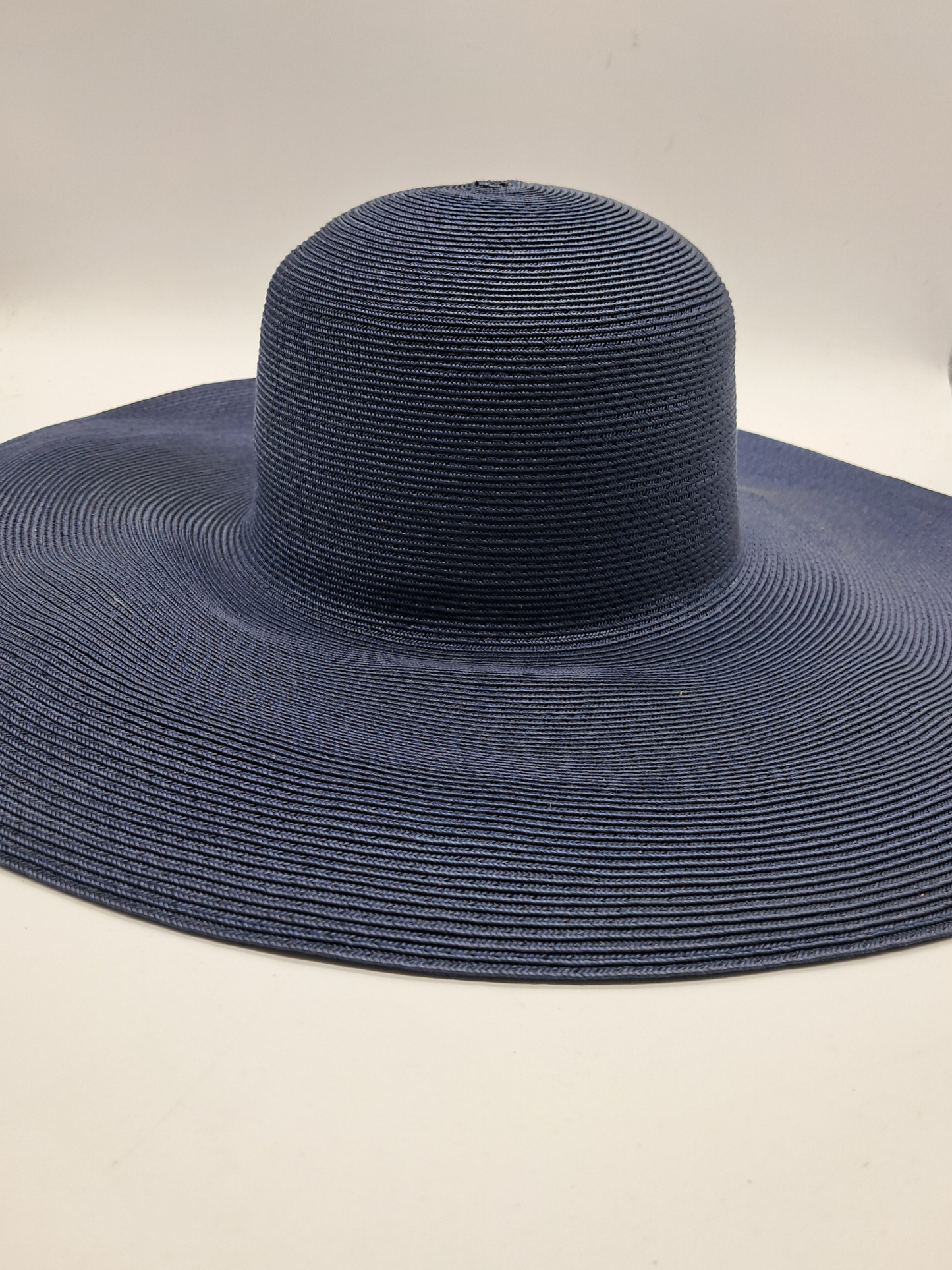 Oversize Synthetikborten-Capeline in Marineblau – Elegante XL-Hutbase