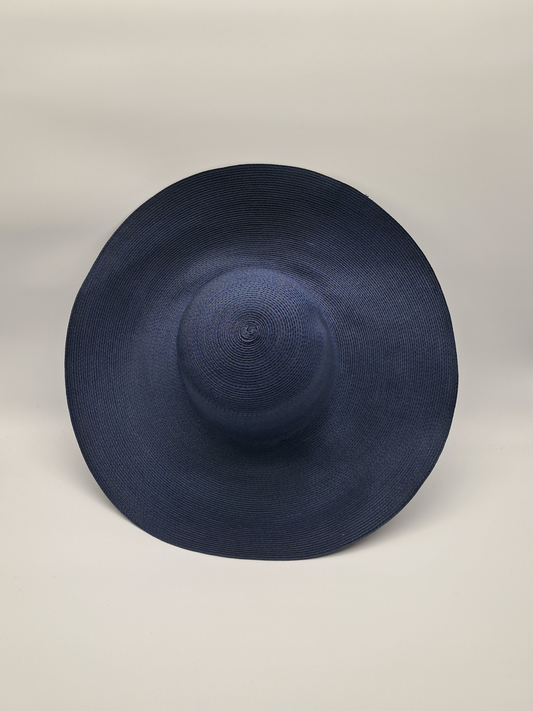 Oversize Synthetikborten-Capeline in Marineblau – Elegante XL-Hutbase