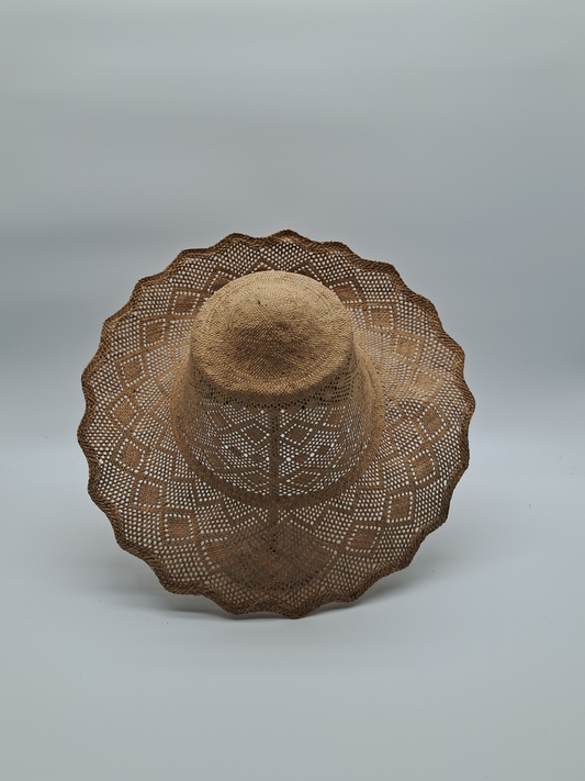 Vintage,Sommerhut, Wellenkanten Stroh Capeline, Hutmacher, Modisten, Sonnenhut, Ferien, Sonnenschutz,
